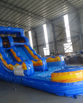 15′ Blue/Orange Single Lane Water Slide For Sale