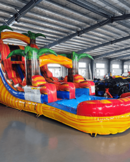 15′ Fiesta Fire Single Lane Water Slide For Sale