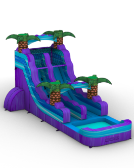 15′ Purple Plunge Single Lane Water Slide For Sale