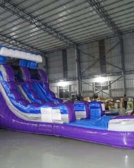 15′ Purple Wave Single Lane Water Slide For Sale