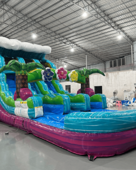 15′ Summer Luau Center Climb Water Slide For Sale