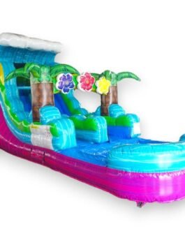 15′ Summer Luau Single Lane Water Slide For Sale – BounceWave Inflatable Sales