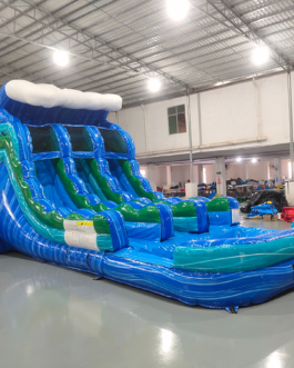 15′ Tropical Wave Center Climb Water Slide For Sale