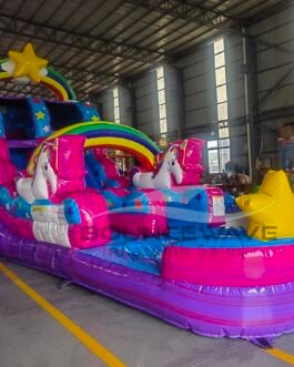 15′ Unicorn Single Lane Water Slide For Sale – BounceWave Inflatable Sales