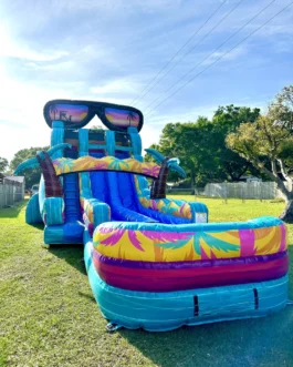 Island Flow Dual Lane Hybrid Inflatable Water Slide for Sale