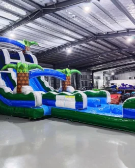 Green Gush Hybrid Water Slide For Sale