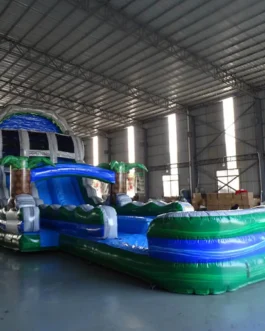 Green Gush Hybrid Water Slide For Sale