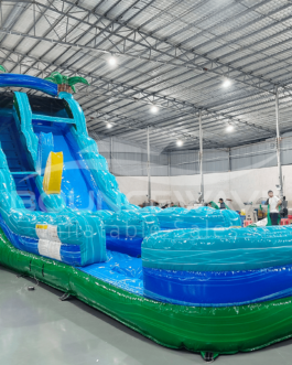 22ft Surfs Up Single Lane Water Slide For Sale – BounceWave Inflatable Sales