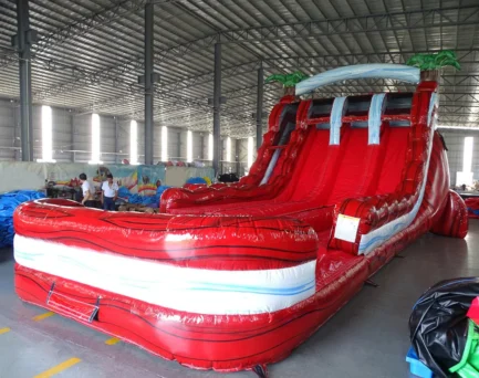 Crimson Bay Triple Lane Hybrid Water Slide - Image 3