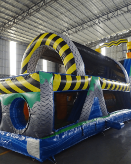 Bounce House Obstacle Course: 53′ Radioactive Run Xl Hybrid Obstacle Wet/dry