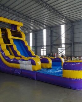 Purple/Yellow Wave Single Lane For Sale – BounceWave Inflatable Sales