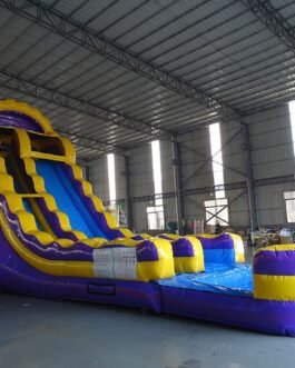 Purple/Yellow Wave Single Lane For Sale – BounceWave Inflatable Sales