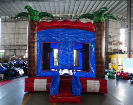 Red/Blue Palms Bounce House For Sale